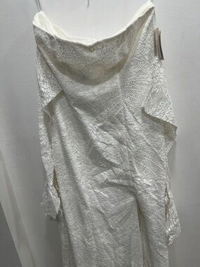 White by Vera Wang Women's Lace Ivory A Strapless Wedding Dress Size 6